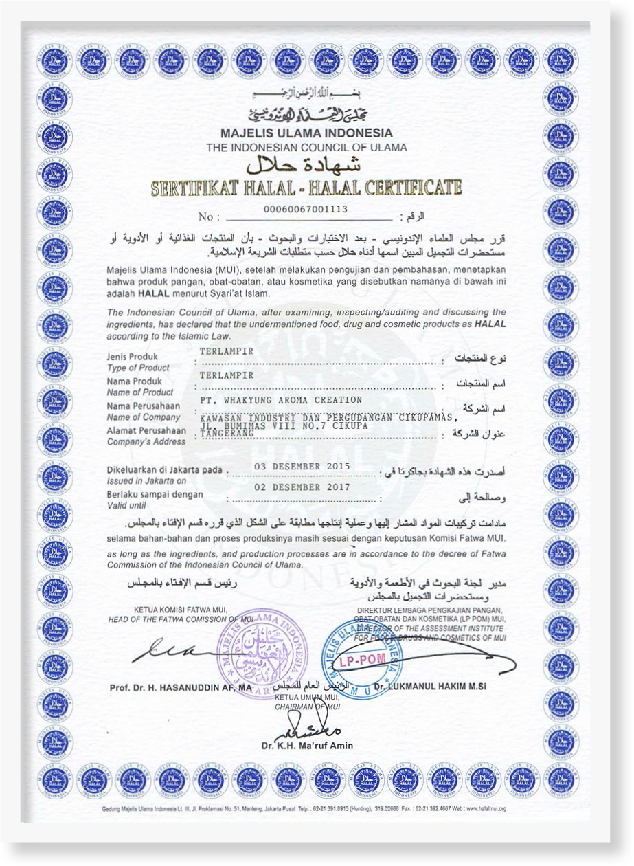 Halal certificate